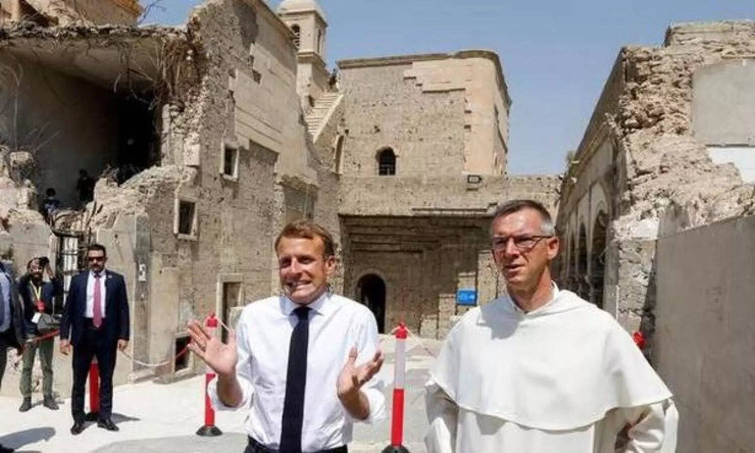 ഫ്ര​ഞ്ച്​ പ്ര​സി​ഡ​ന്‍റ്​ മാ​ക്രോ​ൺ ഇ​റാ​ഖി​ലെ മൂ​സി​ലി​ൽ