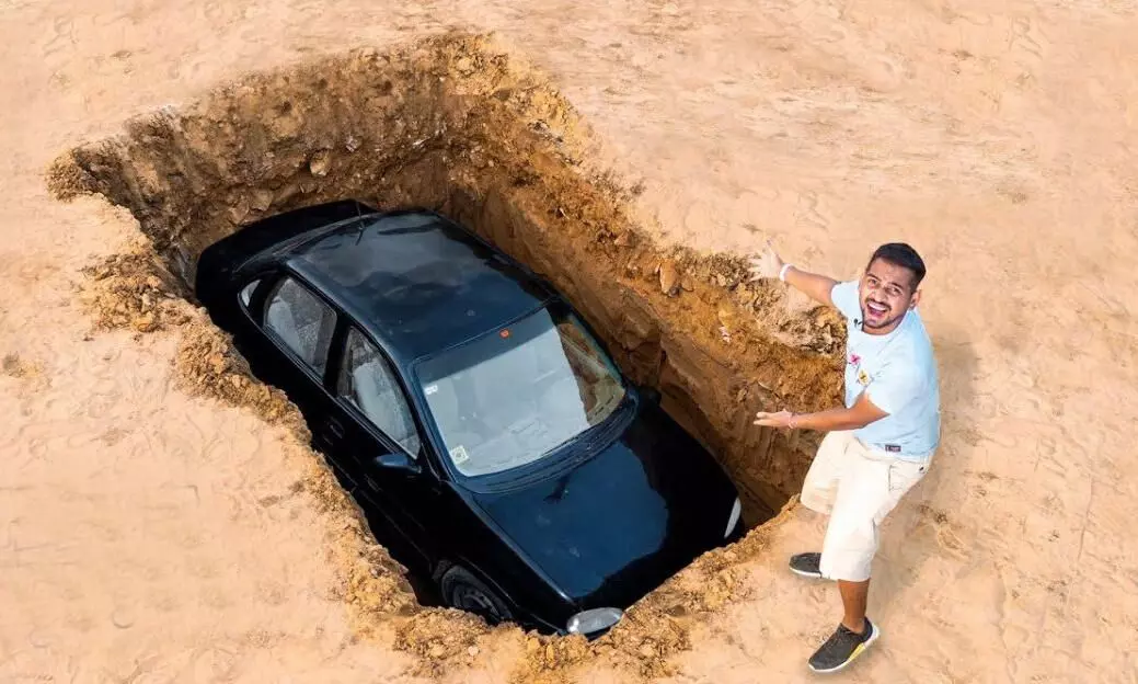 What happens when a car is buried under ground
