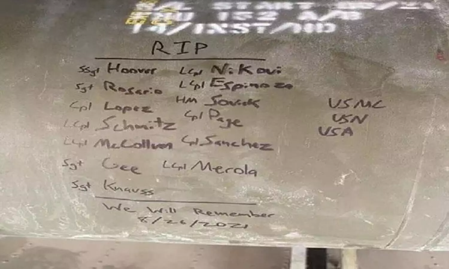 ഐ.എസ്​-കെ ചാവേറിനെ വധിക്കാൻ അമേരിക്ക ഉപയോഗിച്ചത്​ കൊല്ലപ്പെട്ട സൈനികരുടെ പേരെഴുതിയ മിസൈൽ