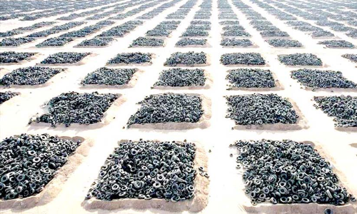 അർഹിയയിൽനിന്ന്​ നാലേകാല്‍ കോടി പഴയ ടയറുകള്‍ നീക്കി