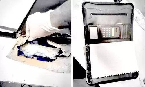 ബാ​ഗി​നു​ള്ളി​ൽ ഒ​ളി​പ്പി​ച്ച്​ ക​ട​ത്താ​ൻ ശ്ര​മി​ച്ച മ​യ​ക്കു​മ​രു​ന്ന്​ പി​ടി​കൂ​ടി