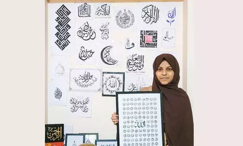 അറബി കാലിഗ്രാഫിയിൽ വിസ്മയം തീർത്ത് ഹംന ഫാത്വിമ