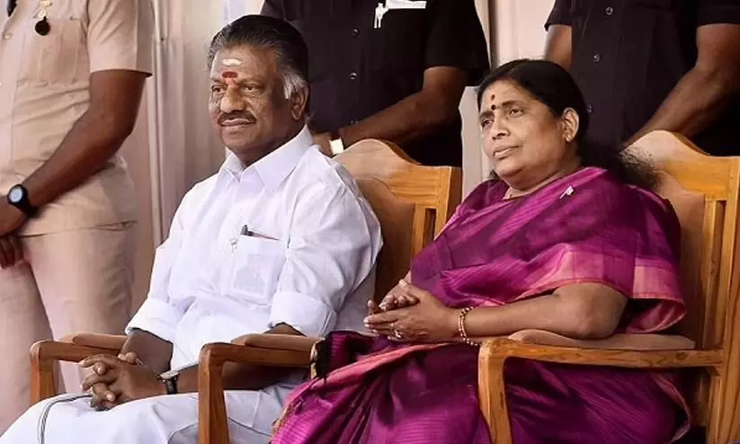 O Paneerselvam and wife P Vijayalakshmi