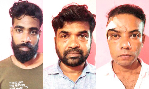 ക്വാ​ർ​ട്ടേ​ഴ്​​സ് ഉ​ട​മ​ക്ക്​ മ​ർ​ദ​നം: മൂ​ന്നു​പേ​ർ അ​റ​സ്​​റ്റി​ൽ