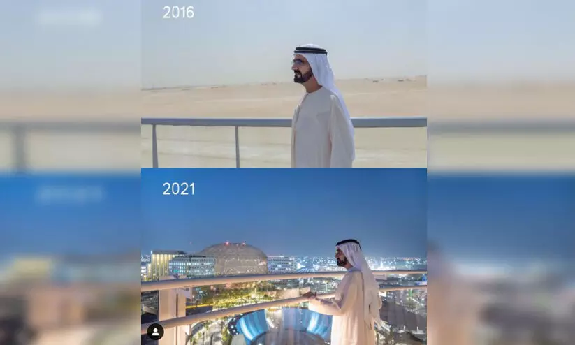 ദുബൈ ഭരണാധികാരിയുടെ ഈ രണ്ട് ചിത്രങ്ങൾ പറയും, 5 വർഷത്തിനിടെ സംഭവിച്ച മാജിക്കിന്റെ കഥ ദുബൈ ഭരണാധികാരിയുടെ ഈ രണ്ട് ചിത്രങ്ങൾ പറയും, 5 വർഷത്തിനിടെ സംഭവിച്ച മാജിക്കിന്റെ കഥ