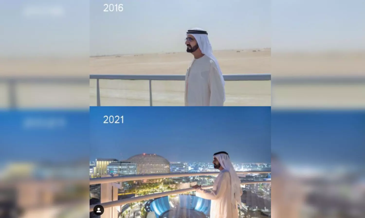 ദുബൈ ഭരണാധികാരിയുടെ ഈ രണ്ട്​ ചിത്രങ്ങൾ പറയും, 5 വർഷത്തിനിടെ സംഭവിച്ച മാജിക്കിന്‍റെ കഥ