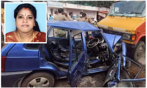 എം.സി റോഡിൽ കാറും മിനി ലോറിയും കൂട്ടിയിടിച്ച്​ യുവതി മരിച്ചു