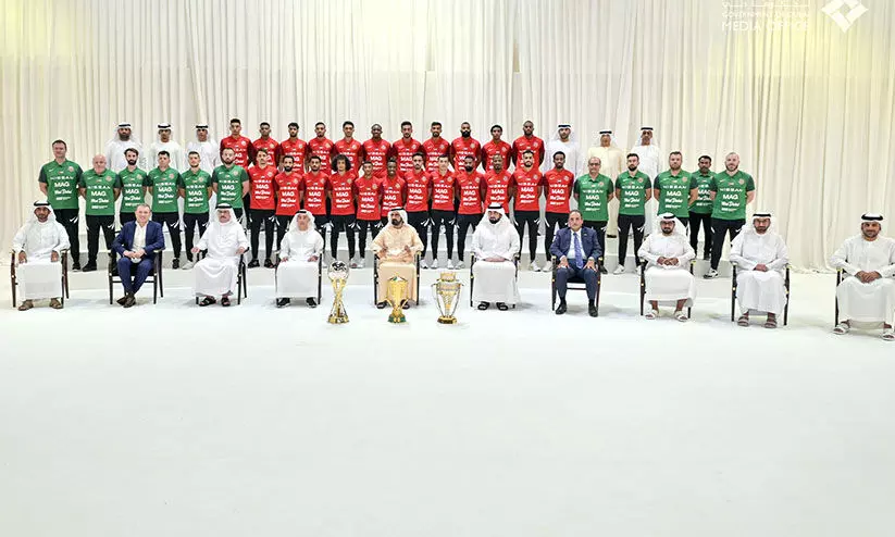 ഫുട്​ബാൾ താരങ്ങൾക്ക്​ ശൈഖ്​ മുഹമ്മദി​െൻറ സ്വീകരണം