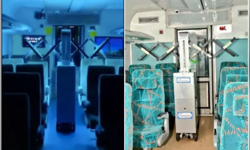 ട്രെയിൻ അണുവിമുക്തമാക്കാൻ റോബോട്ടിനെ വിന്യസിച്ച്​ ഇന്ത്യൻ റെയിൽവേ; വിഡിയോ കാണാം