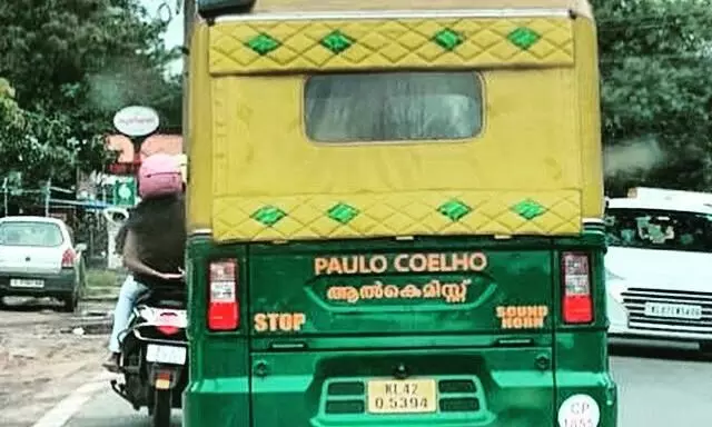 Paulo Coelho tweets Alchemist autorickshaw on Kochi road