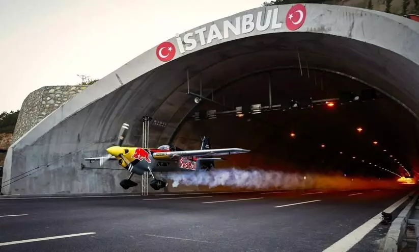 Red Bull stunt pilot Dario Costa breaks record in Turkish tunnels