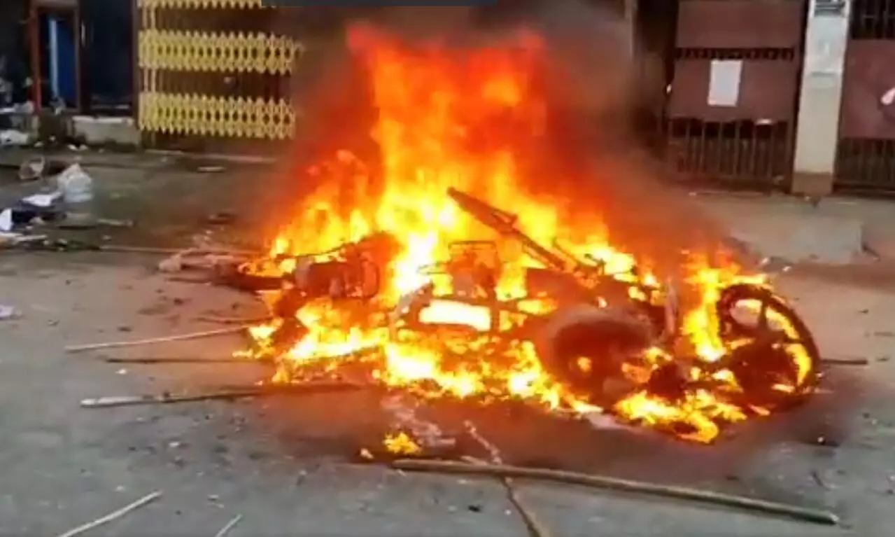 Vehicles set on fire Vehicles set on fire