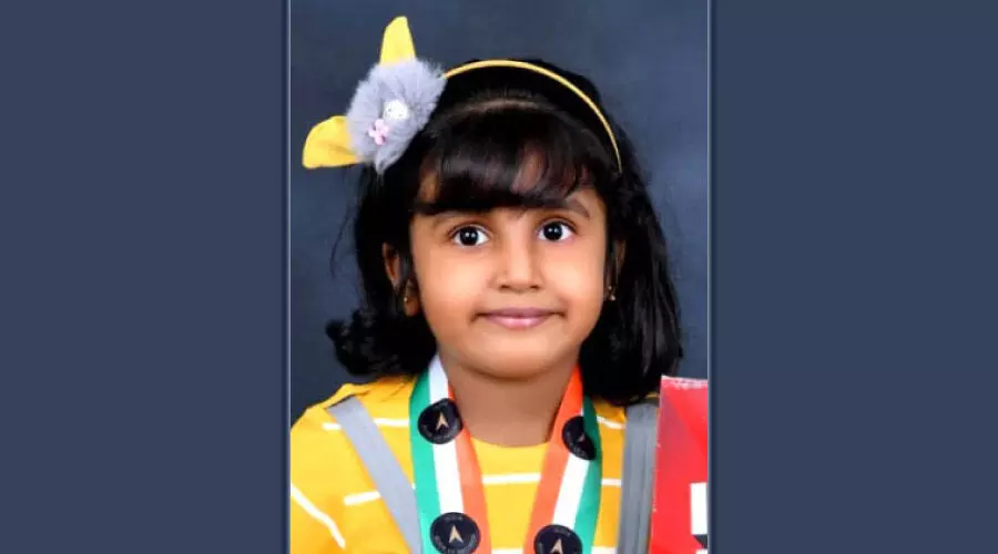 ഒാ​ർ​മ​ശ​ക്തി​യു​ടെ തി​ള​ക്ക​ത്തി​ൽ നാ​ലു​വ​യ​സ്സു​കാ​രി