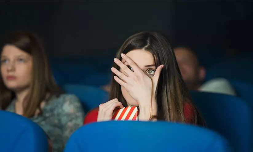 watching horror movie