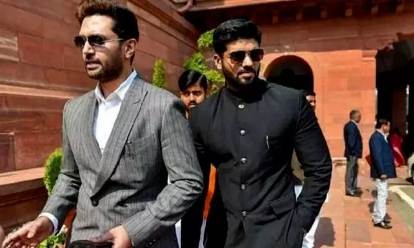 Chirag Paswan and Prince Raj Paswan Chirag Paswan and Prince Raj Paswan