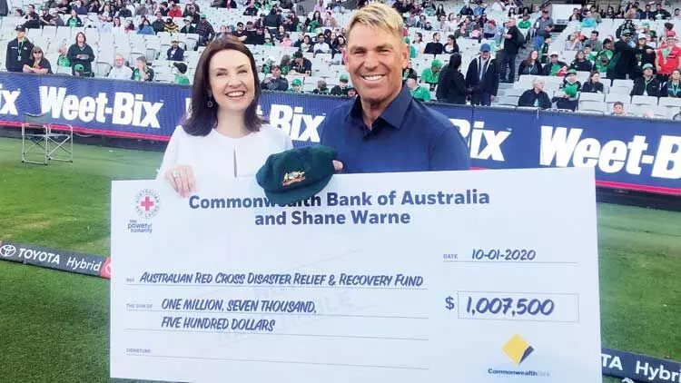 വോ​ണി​െൻറ തൊ​പ്പി ലേ​ലം​പി​ടി​ച്ച​ത്​​ കോ​മ​ൺ​വെ​ൽ​ത്ത്​ ബാ​ങ്ക്​