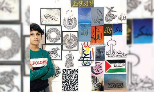 അറബിക് കാലിഗ്രഫിയിൽ വിസ്​മയം തീർത്ത് മുഹമ്മദ് മെഹ്ഫിൻ