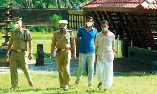 Temple robbery Evidence taken with the accused