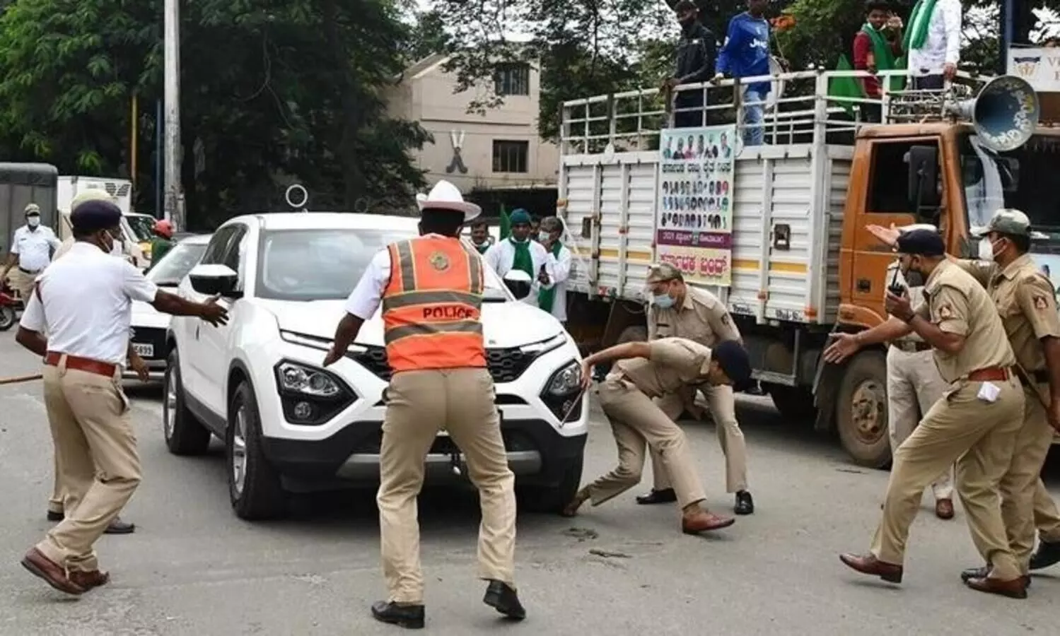 farmers protest bharath bandh
