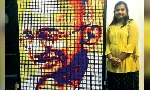 Jahnavi shines in mosaic art
