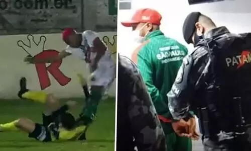 ഫൗൾ വിളിച്ച റഫറിയുടെ തലയിൽ തൊഴിച്ചു; ബ്രസീൽ താരം അറസ്​റ്റിൽ