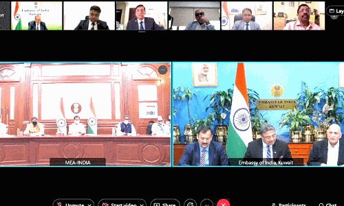 മന്ത്രി വി. മുരളീധരൻ പ്രവാസി സമൂഹവുമായി സംവദിച്ചു