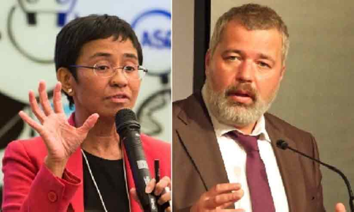 സമാധാന നോബേൽ മാധ്യമപ്രവർത്തകരായ ദിമിത്രി മുറാതോവിനും മരിയ റേസ്സക്കും