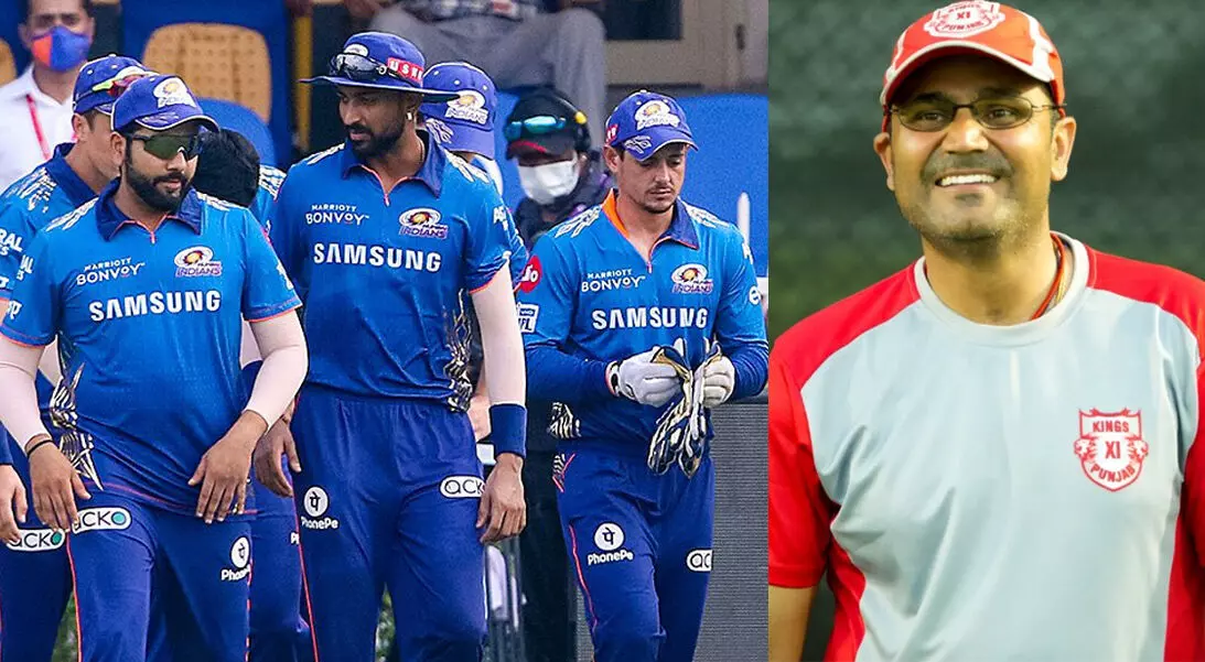 മെഗാ ഐ.പി.എൽ ലേലം വരുന്നു; ഈ മൂന്ന്​ താരങ്ങളെ മുംബൈ ടീമിൽ നിലനിർത്തണം -സെവാഗ്​