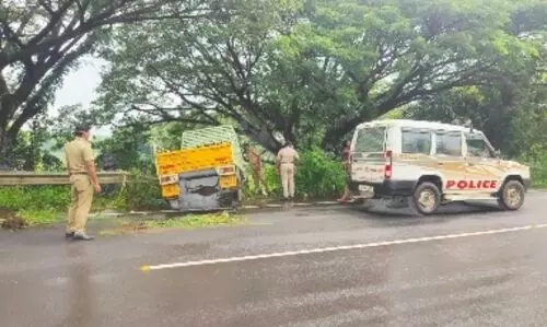 പന്താവൂർ പാലത്തിൽ മിനിലോറി ഇടിച്ചു: രണ്ടുപേർക്ക് പരിക്ക് പന്താവൂർ പാലത്തിൽ മിനിലോറി ഇടിച്ചു: രണ്ടുപേർക്ക് പരിക്ക്
