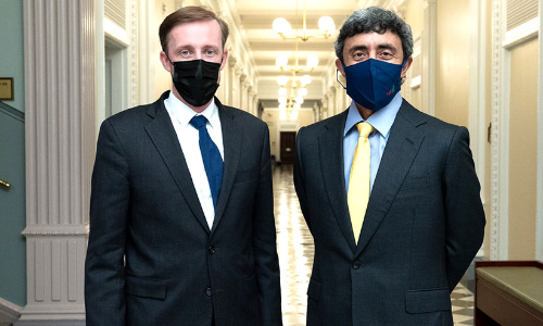 യു.എസ് ദേശീയ സുരക്ഷാ ഉപദേഷ്​ടാവുമായി ശൈഖ് അബ്​ദുല്ല ബിൻ സായിദ്​ കൂടിക്കാഴ്​ച നടത്തി