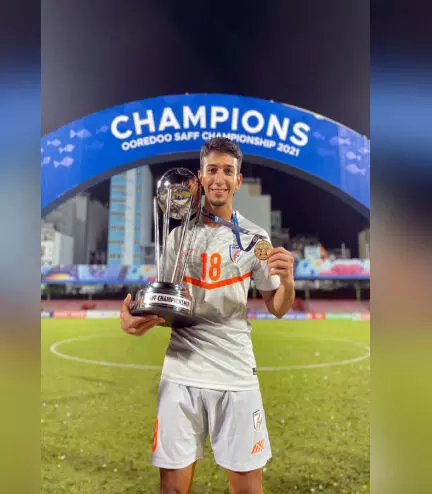 സാ​ഫ്​ ക​പ്പ്​ ഫു​ട്​​ബാ​ൾ കി​രീ​ടം: താരമായി സ​ഹ​ൽ..