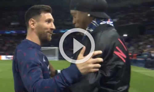 റൊണാൾഡിഞ്ഞോയെ കണ്ടു, ഓടിവന്ന്​ കെട്ടിപ്പിടിച്ച്​ മെസ്സി