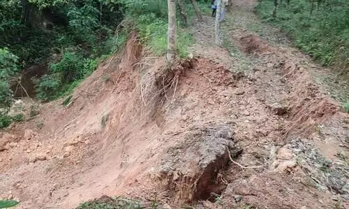 തലമണ്ണൂര്‍ കോണം റോഡ് ഇടിഞ്ഞ് താണു
