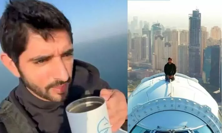 ലോകത്തിലെ ഏറ്റവും വലിയ ഫെറി വീലിന്​ മുകളിലിരുന്ന്​ ചായകുടിച്ച്​ ദുബൈ കിരീടാവകാശി; വീഡിയോ വൈറൽ