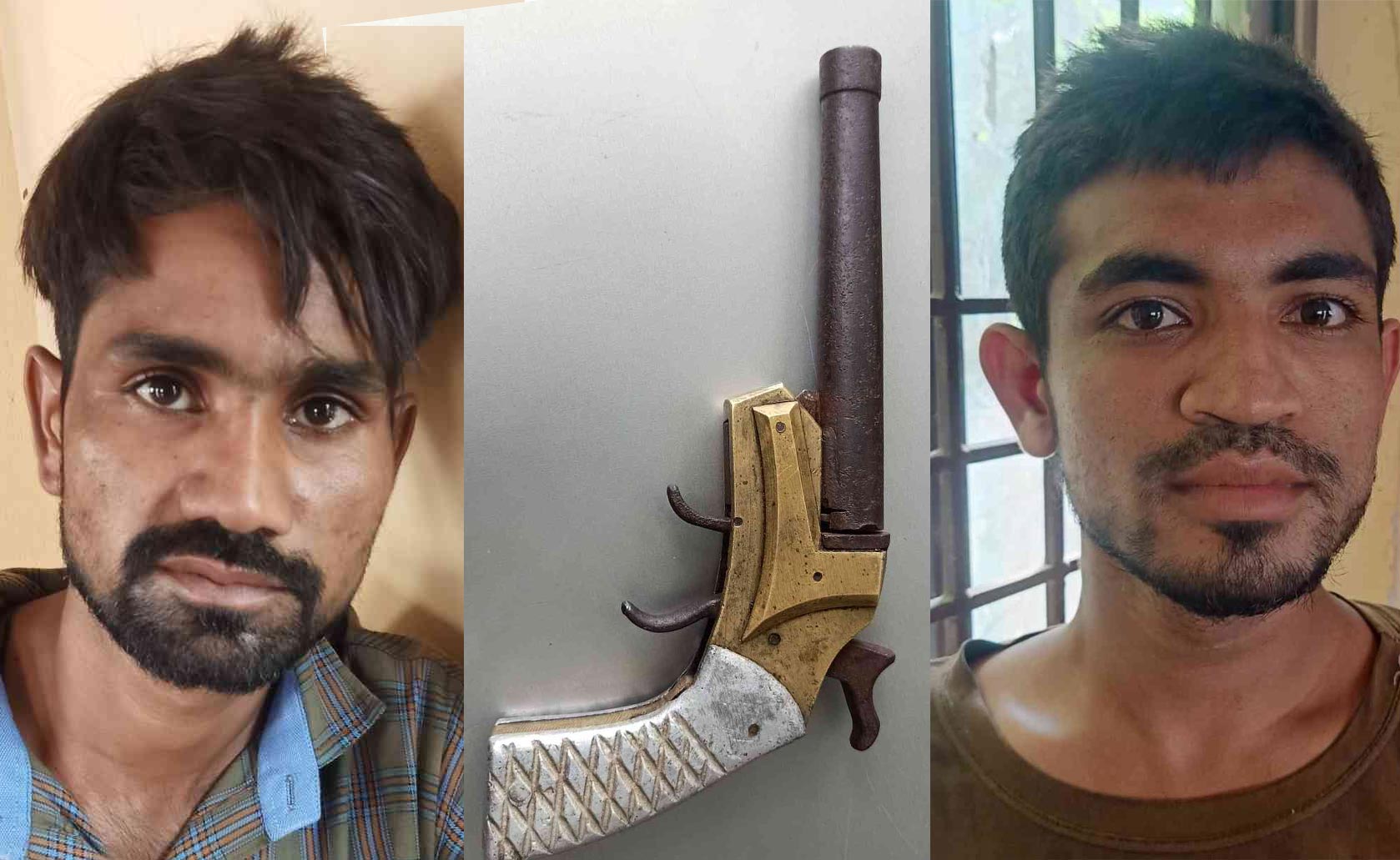 കൂലി നൽകാത്ത കരാറുകാരനെ വകവരുത്താനെന്ന് സംശയം; തോക്കുമായി രണ്ട് യു.പി സ്വദേശികൾ അറസ്റ്റിൽ കൂലി നൽകാത്ത കരാറുകാരനെ വകവരുത്താനെന്ന് സംശയം; തോക്കുമായി രണ്ട് യു.പി സ്വദേശികൾ അറസ്റ്റിൽ