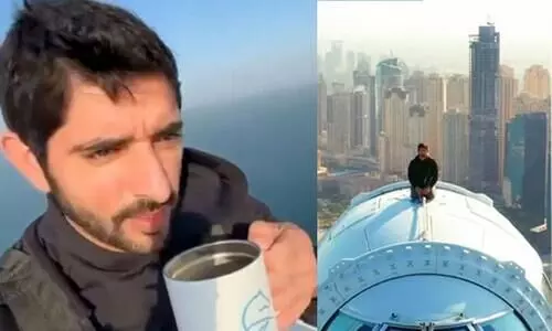 ലോകത്തിലെ ഏറ്റവും വലിയ ഫെറി വീലിന്​ മുകളിലിരുന്ന്​ ചായകുടിച്ച്​ ദുബൈ കിരീടാവകാശി; വീഡിയോ വൈറൽ