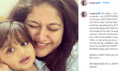 നമ്മുടെ കുഞ്ഞ്​...നമ്മുടെ ലോകം! ചിരൂ...നമ്മുടെ കുഞ്ഞുരാജകുമാരന്​ ഒരു വയസ്സായിരിക്കുന്നു -വികാരനിർഭര കുറിപ്പുമായി മേഘ്​ന