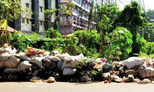 മെട്രോ സൗന്ദര്യവൽക്കരണ പ്രദേശത്ത് പൂന്തോട്ടങ്ങൾ ഇല്ലാതാകുന്നു; മാലിന്യം നിറയുന്നു