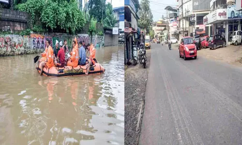 നി​ല​മ്പൂ​രി​ൽ വെ​ള്ള​ക്കെ​ട്ട് പ​ഴ​ങ്ക​ഥ; തോ​ടു​ക​ൾ ഒ​ഴു​കു​ന്നു, സു​ഗ​മ​മാ​യി