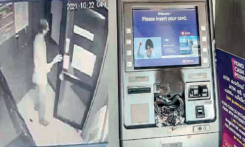 Set fire to the ATM machine