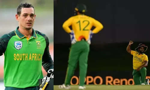 മുട്ടുകുത്തിയുള്ള ഐക്യദാർഢ്യത്തിന്​​ വിയോജിച്ചു; ക്വിന്‍റൺ ​ഡികോക്കിനെ മത്സരത്തിന്​ ഇറക്കിയില്ല