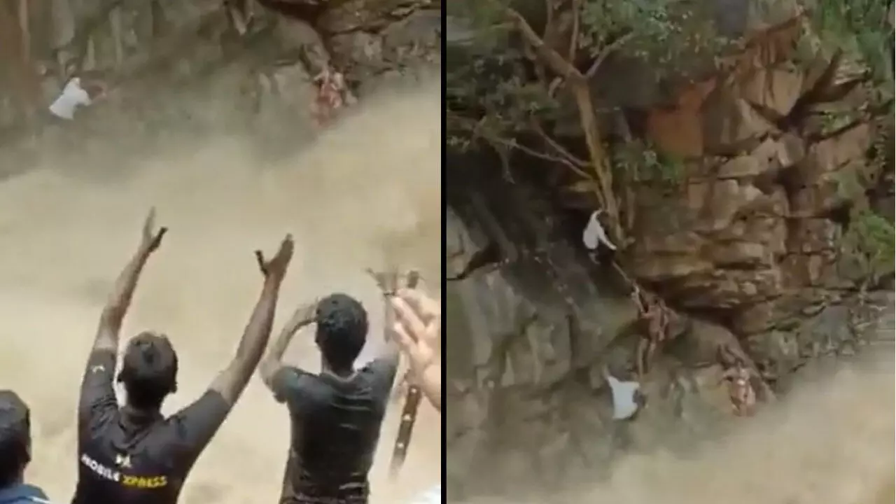 കുത്തൊഴുക്കിൽ നിന്ന് അമ്മയെയും കുഞ്ഞിനെയും സാഹസികമായി രക്ഷപ്പെടുത്തി; ഒഴുക്കിൽപ്പെട്ട രക്ഷാപ്രവർത്തകരും നീന്തിക്കയറി -വീഡിയോ വൈറൽ