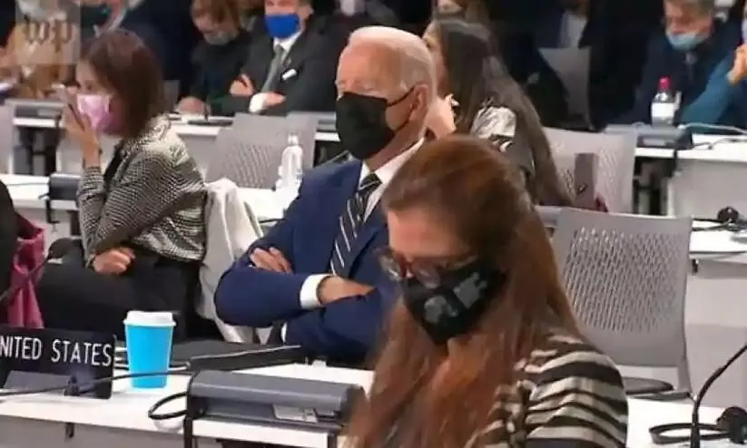 Joe Biden Fall Asleep While Listening To COP26 Speech Joe Biden Fall Asleep While Listening To COP26 Speech