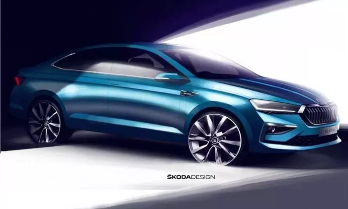 Skoda Slavia design sketches revealed ahead of its debut this month