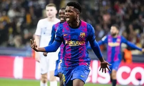 ബർത്ത്​ ഡേ ആഘോഷം ഗോളാക്കി ആൻസു ഫാറ്റി; ബാഴ്​സക്ക്​ യൂറോപ്പ ലീഗിൽ​ കളിക്കേണ്ടി വരില്ല!