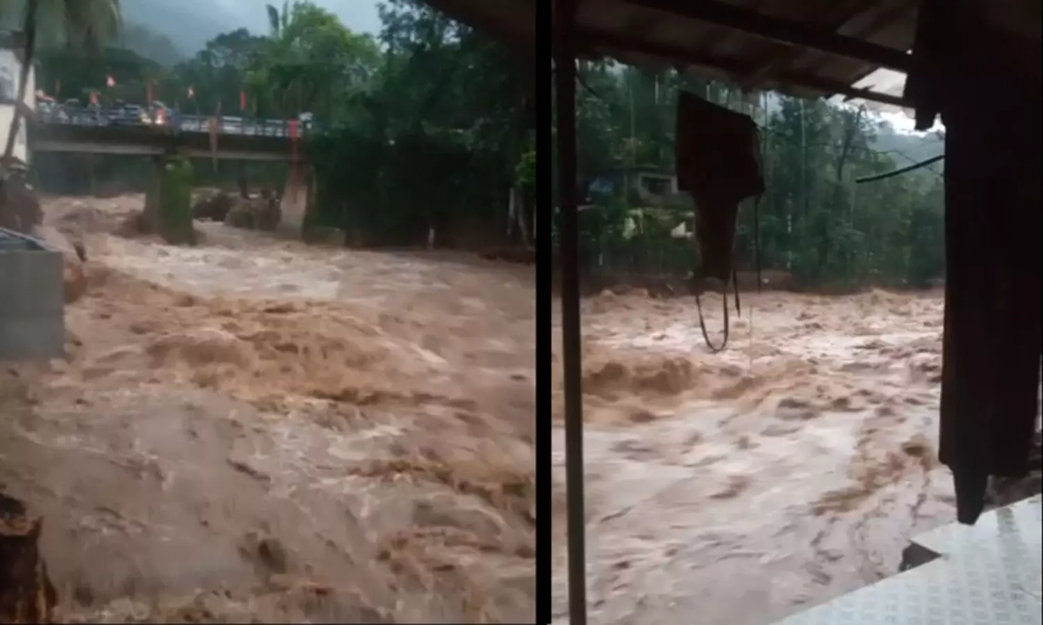 കൂട്ടിക്കൽ ഇളങ്കാട്ടിൽ ഉരുൾപൊട്ടൽ; പുഴയിൽ ജലനിരപ്പ് ഉയർന്നു - വിഡിയോ