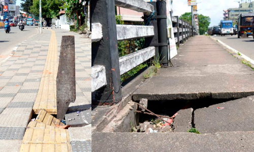 കെ​ണി​യൊ​രു​ക്കി ന​ഗ​ര​ത്തി​ലെ ന​ട​പ്പാ​ത​ക​ൾ