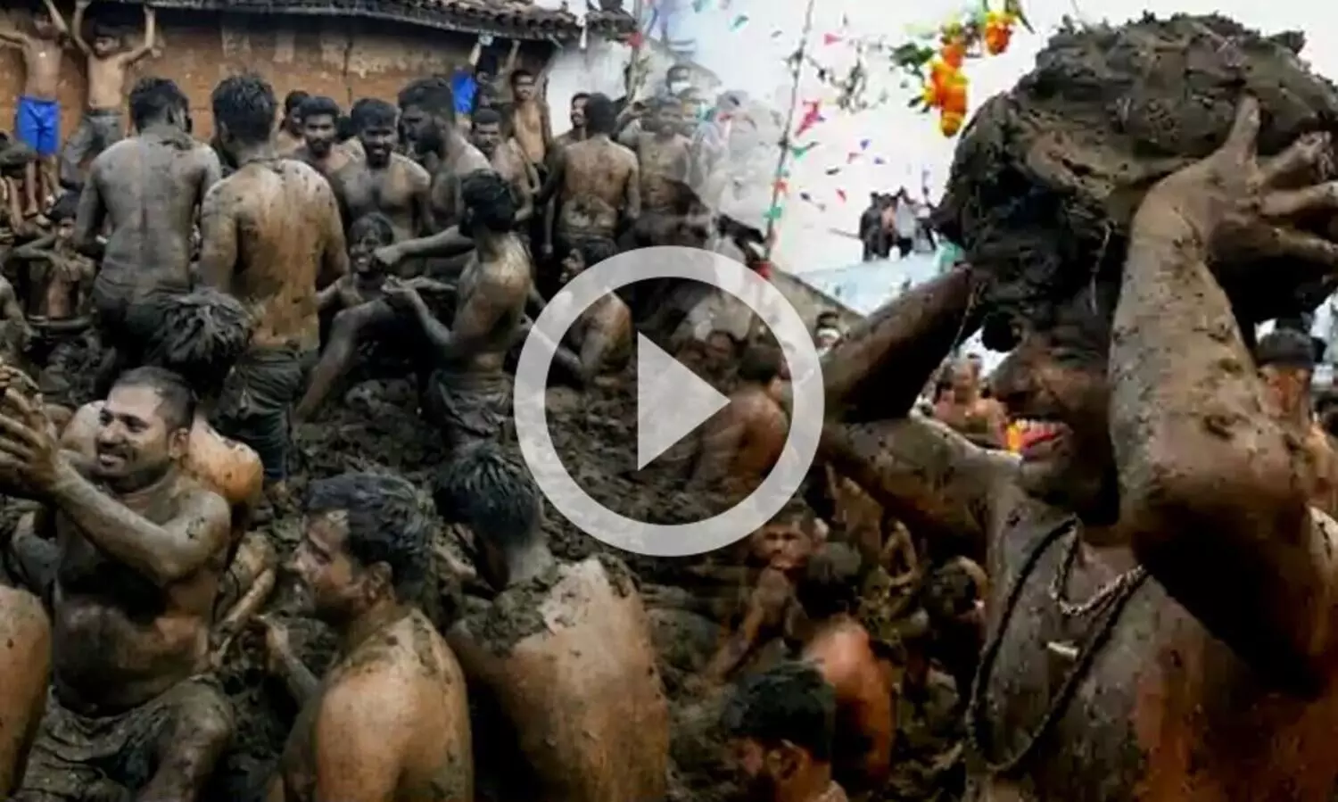 ചാണകമെറിഞ്ഞും ചാണകത്തിൽ കുളിച്ചും ദീപാവലി ആഘോഷവുമായി ഒരു ഗ്രാമം