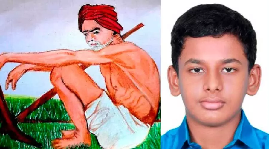 സ്കൂൾ വിദ്യാർഥി വരച്ച ചിത്രം സ്റ്റാമ്പിലേക്ക് സ്കൂൾ വിദ്യാർഥി വരച്ച ചിത്രം സ്റ്റാമ്പിലേക്ക്