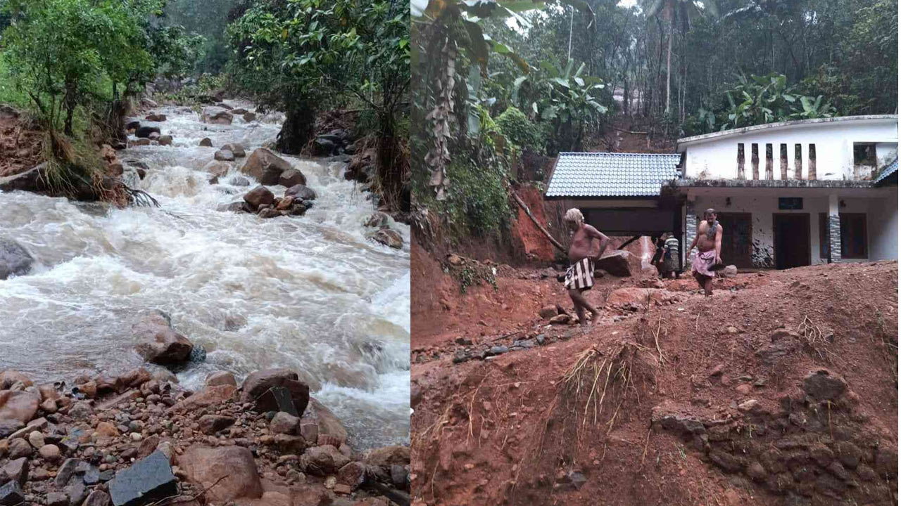 കുരുമ്പൻമൂഴിയിൽ കനത്ത മഴയിൽ വീണ്ടും ഉരുൾപൊട്ടി; വ്യാപക നാശനഷ്ടം